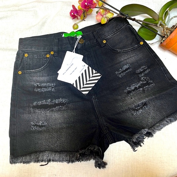 sandrine rose Pants - NWT Sandrine Rose x Free People denim shorts size 24